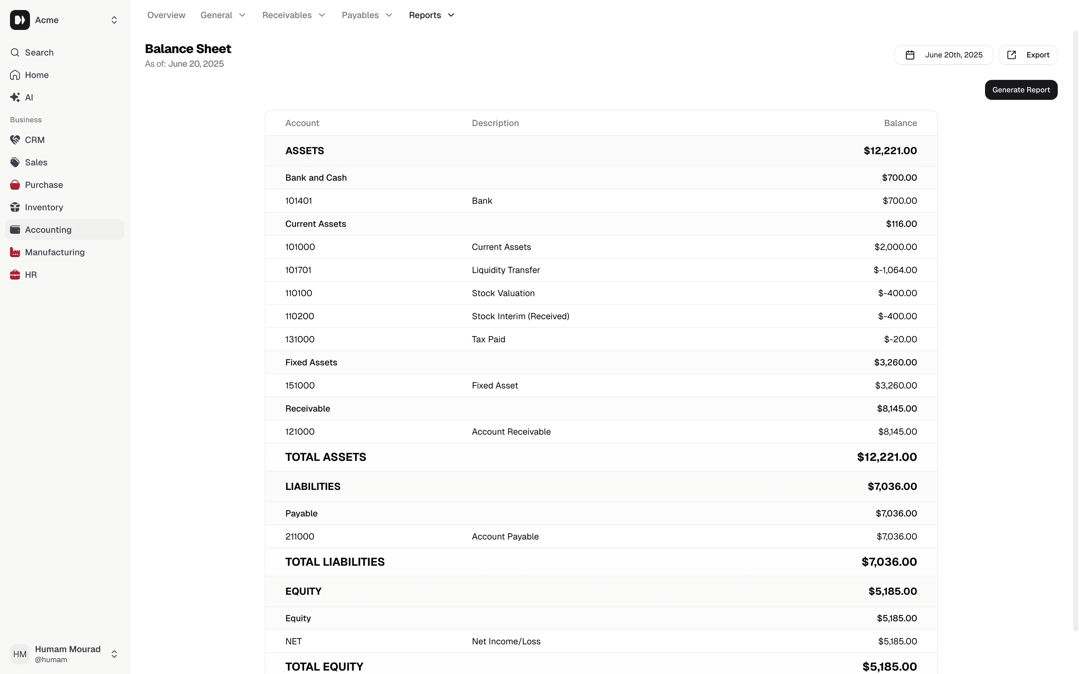 accounting screenshot